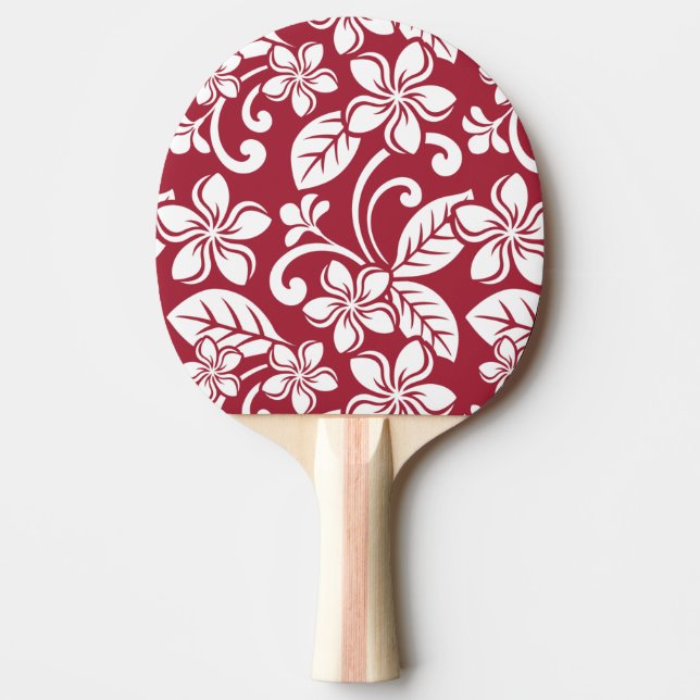 ISLAND PLUMERIA (CARDINAL RED) PING PONG PADDLE (Front)