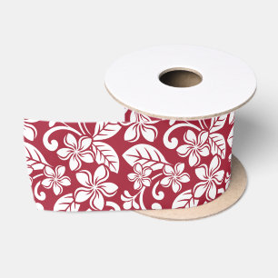 ISLAND PLUMERIA (CARDINAL RED) SATIN RIBBON