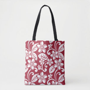 ISLAND PLUMERIA (CARDINAL RED) TOTE BAG