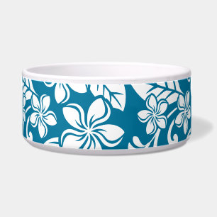 ISLAND PLUMERIA (CARIBBEAN BLUE) Ceramic Pet Bowl
