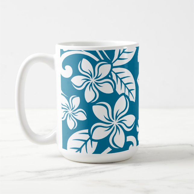 ISLAND PLUMERIA (CARIBBEAN BLUE) Mug (Left)