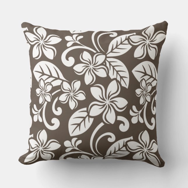 ISLAND PLUMERIA (COFFEE BROWN) CUSHION (Front)