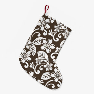 ISLAND PLUMERIA (COFFEE BROWN) SMALL CHRISTMAS STOCKING