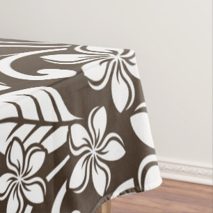 ISLAND PLUMERIA (COFFEE BROWN) TABLECLOTH