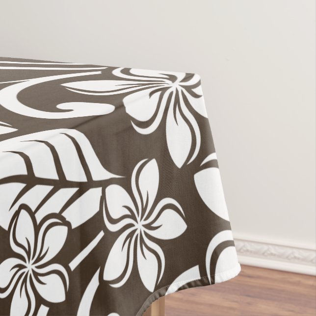 ISLAND PLUMERIA (COFFEE BROWN) TABLECLOTH (In Situ)