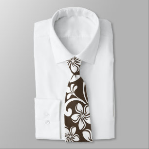 ISLAND PLUMERIA (COFFEE BROWN) TIE
