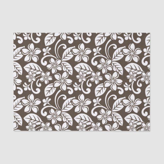 ISLAND PLUMERIA (COFFEE BROWN) TISSUE PAPER (Front)
