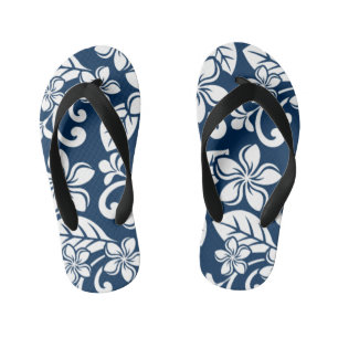ISLAND PLUMERIA (DARK BLUE) Pair of Flip Flops