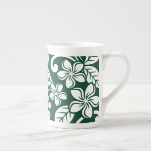 ISLAND PLUMERIA (FOREST GREEN) BONE CHINA MUG