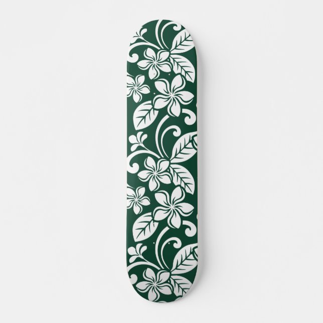 ISLAND PLUMERIA (FOREST GREEN) SKATEBOARD (Front)