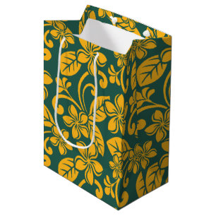 ISLAND PLUMERIA (GREEN/GOLD) MEDIUM GIFT BAG