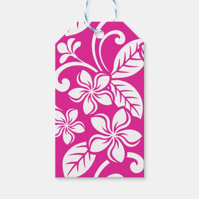 ISLAND PLUMERIA (HOT PINK) GIFT TAGS (Front)