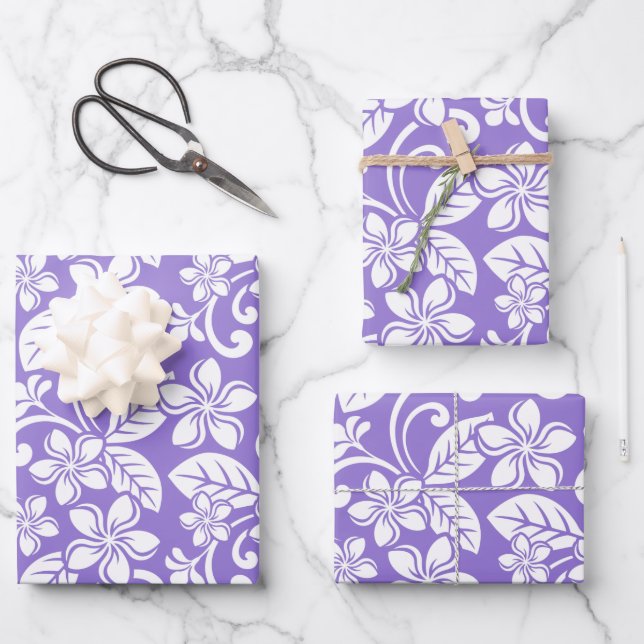ISLAND PLUMERIA (LAVENDER) WRAPPING PAPER SHEET (Front)