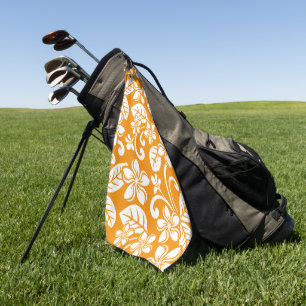 ISLAND PLUMERIA (ORANGE) GOLF TOWEL