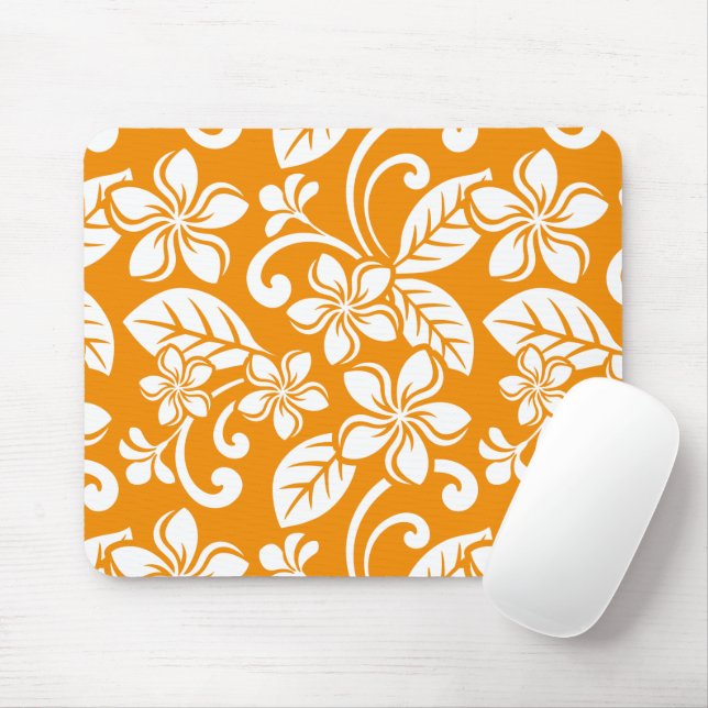 ISLAND PLUMERIA (ORANGE) MOUSE MAT (With Mouse)