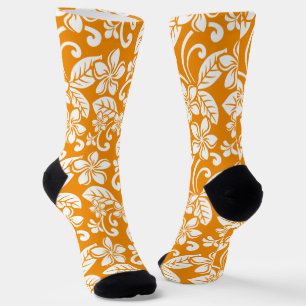 ISLAND PLUMERIA (ORANGE) SOCKS