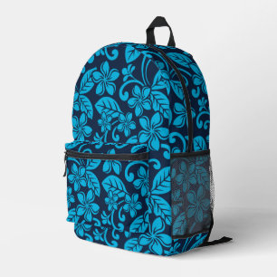 ISLAND PLUMERIA PATTERN IN BLUE x 2 Printed Backpack