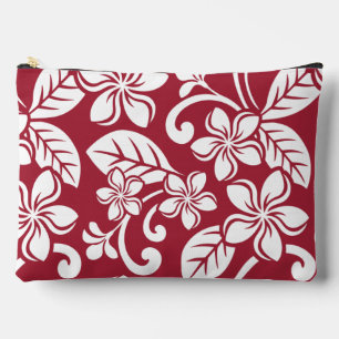 ISLAND PLUMERIA PATTERN IN CARDINAL RED ACCESSORY POUCH