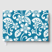 ISLAND PLUMERIA PATTERN IN CARIBBEAN BLUE