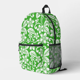 ISLAND PLUMERIA PATTERN IN CITRUS GREEN PRINTED BACKPACK