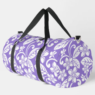 ISLAND PLUMERIA PATTERN IN LAVENDER DUFFLE BAG