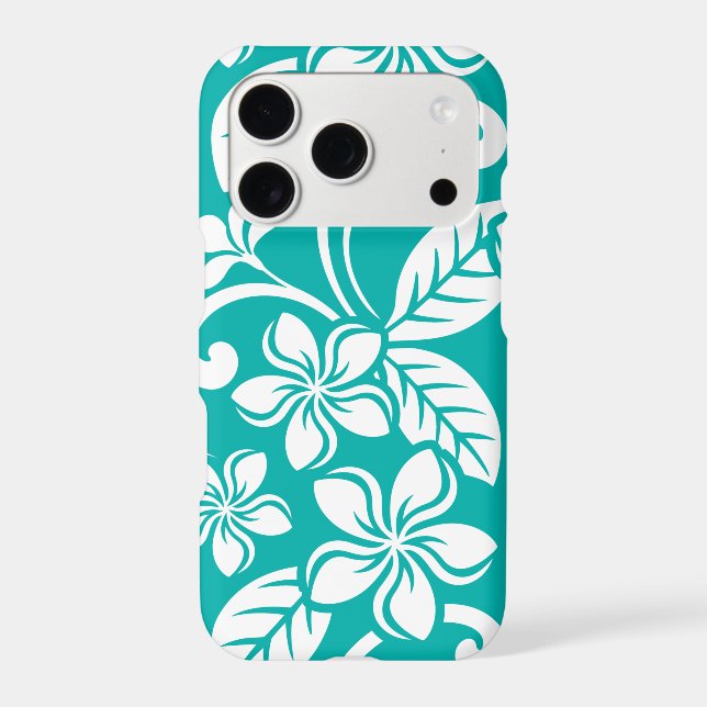 ISLAND PLUMERIA PATTERN IN TURQUOISE (Back)