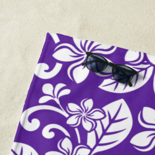 ISLAND PLUMERIA (PURPLE) BEACH TOWEL