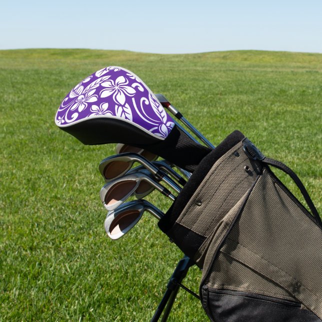 ISLAND PLUMERIA (PURPLE) GOLF HEAD COVER (In Situ)