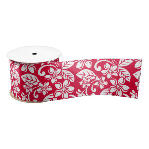 ISLAND PLUMERIA (RED) SATIN RIBBON