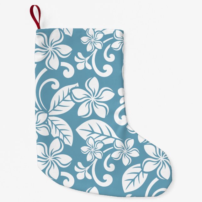 ISLAND PLUMERIA (SLATE BLUE) Christmas Stocking (Front)