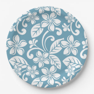 ISLAND PLUMERIA (SLATE BLUE) PAPER PLATE