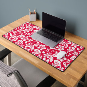 ISLAND PLUMERIA (STRAWBERRY RED) DESK MAT