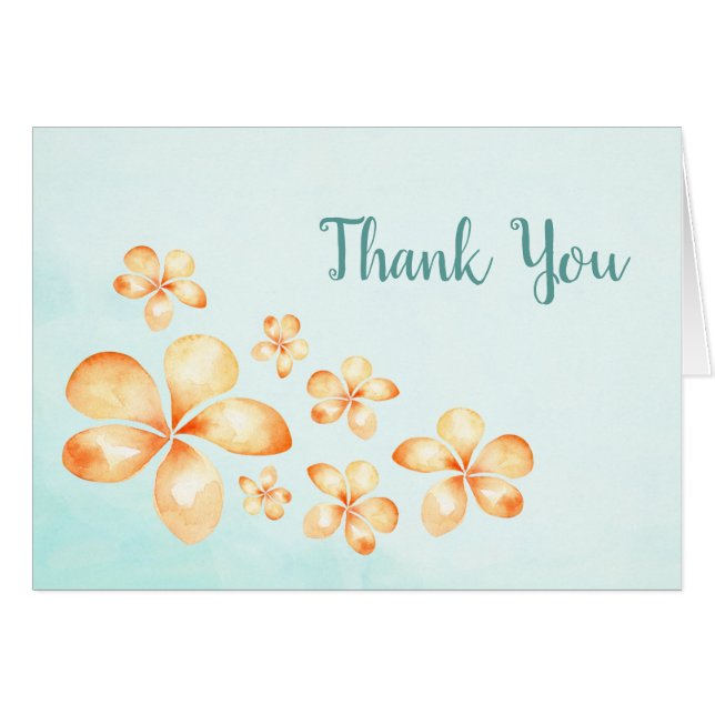 Island Plumeria Thank You Card (Front Horizontal)