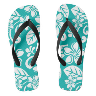 ISLAND PLUMERIA (TURQUOISE) FLIP FLOPS