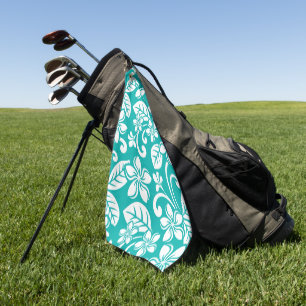 ISLAND PLUMERIA (TURQUOISE) GOLF TOWEL