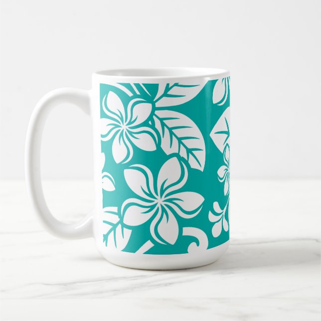 ISLAND PLUMERIA (TURQUOISE) Mug (Left)