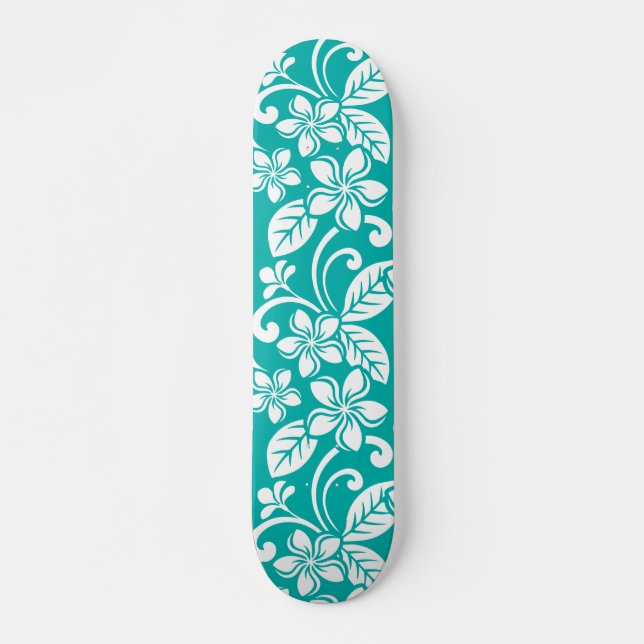ISLAND PLUMERIA (TURQUOISE) SKATEBOARD (Front)