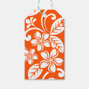 ISLAND PLUMERIA (VERY ORANGE) GIFT TAGS