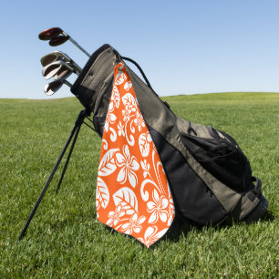 ISLAND PLUMERIA (VERY ORANGE) GOLF TOWEL