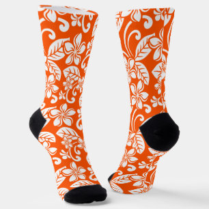 ISLAND PLUMERIA (VERY ORANGE) SOCKS
