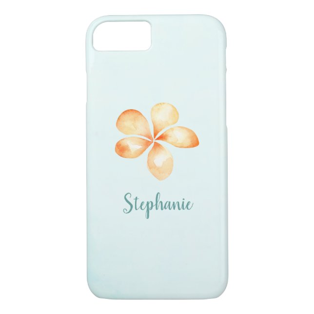 Island Plumeria Watercolor Case-Mate iPhone Case (Back)