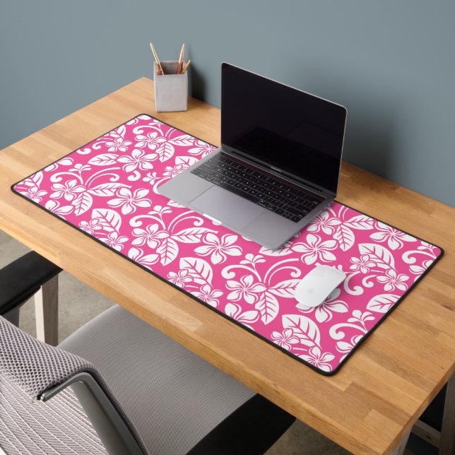 ISLAND PLUMERIA (WATERMELON PINK) DESK MAT (Office 2)