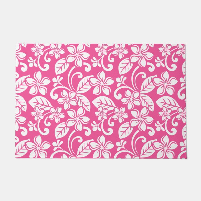 ISLAND PLUMERIA (WATERMELON PINK) DOORMAT (Front)