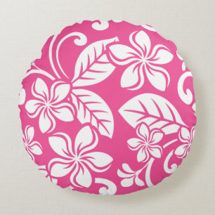 ISLAND PLUMERIA (WATERMELON PINK) ROUND CUSHION