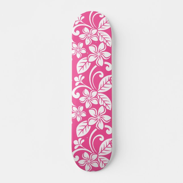 ISLAND PLUMERIA (WATERMELON PINK) SKATEBOARD (Front)