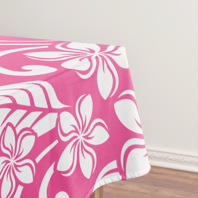 ISLAND PLUMERIA (WATERMELON PINK) TABLECLOTH (In Situ)