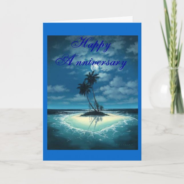 Island-Romance, Happy Anniversary Card (Front)