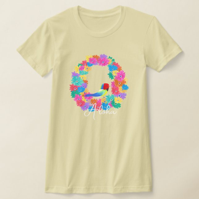Island Rustic Bird 'Aloha'  T-Shirt (Laydown)