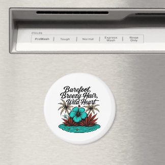 Island Spirit Boho Magnet – Teal Hibiscus Vibe