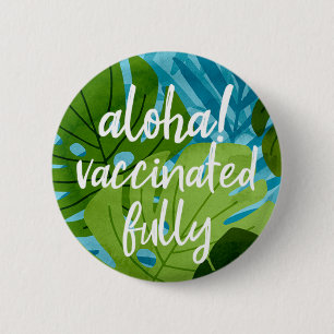 Island Spirit Hawaiian Monstera Vaccinated Teal 6 Cm Round Badge